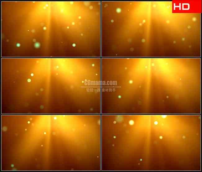 BG0119-金色背景光斑粒子荧光运动飘落高清LED视频背景素材