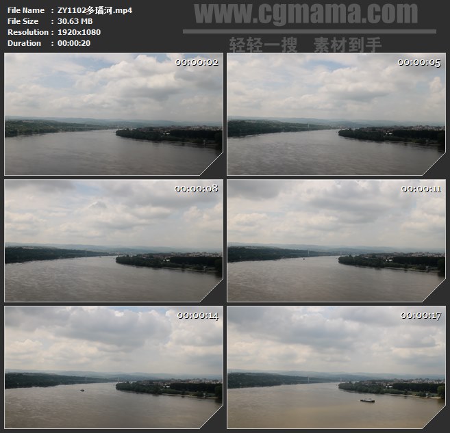 ZY1102多瑙河高清实拍视频素材