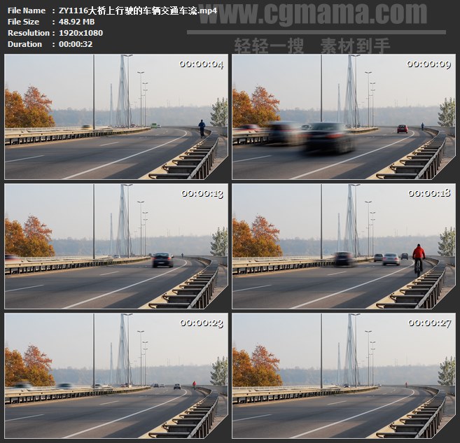 ZY1116大桥上行驶的车辆交通车流高清实拍视频素材