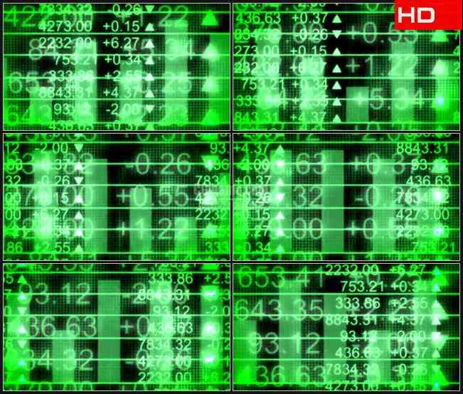 BG0247-绿色数字股票市场金融高清LED视频背景素材