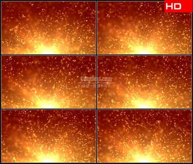 BG0281-金黄色橙色太阳光芒粒子流颗粒高清LED视频背景素材