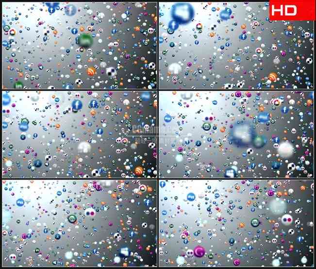 BG0288-社会媒体软件图标气泡飞舞动态背景高清LED视频背景素材