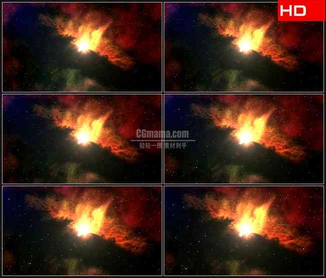 BG0290-橙色红色云雾宇宙星空太空唯美背景高清LED视频背景素材