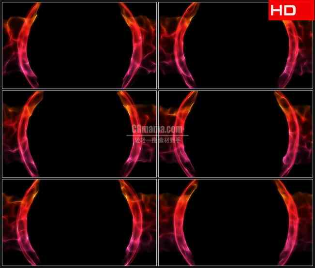 BG0311-透明通道紫红色圆环光波边界装饰动态背景高清LED视频背景素材
