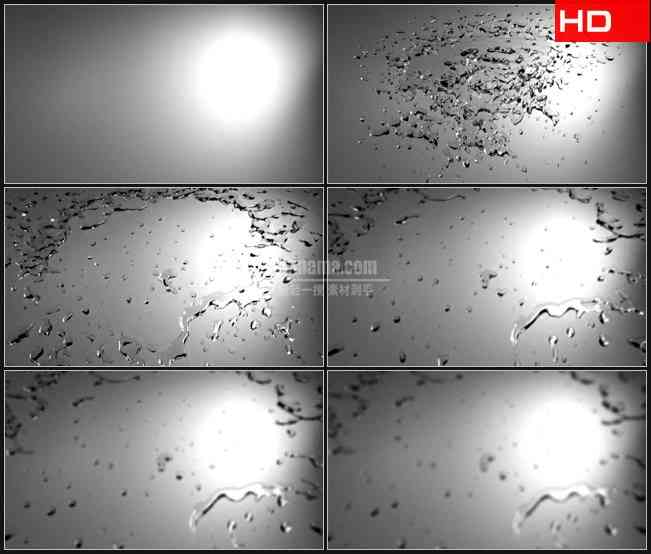 BG0360-水滴水花飞溅玻璃班特写高清LED视频背景素材