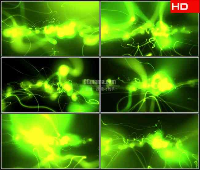 BG0379-摘要明亮荧光绿色光线变化动态背景高清LED视频背景素材