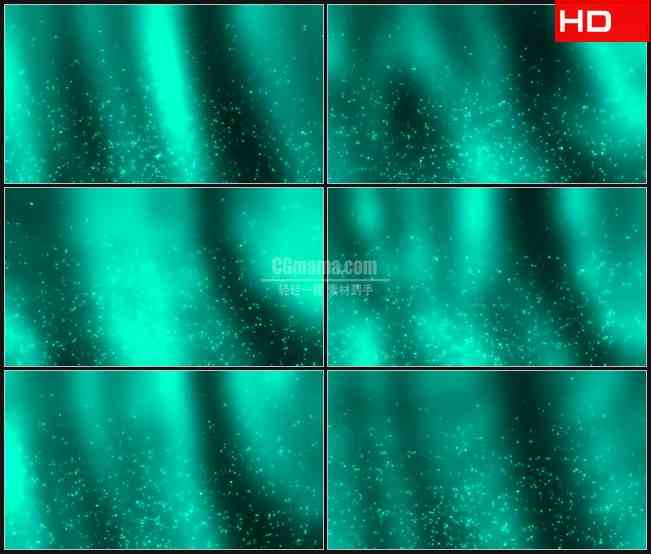 BG0416-绿色荧光粒子飘起飞舞动态背景高清LED视频背景素材