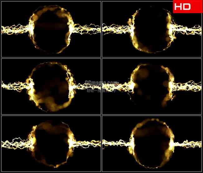 BG0419-强大能量核心金黄色电光球高清LED视频背景素材