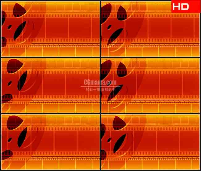 BG0475-橙色调胶卷转动胶片动态背景高清LED视频背景素材