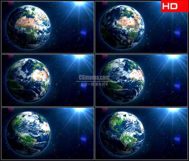 BG0485-闪闪发光的星星和地球的旋转高清LED视频背景素材