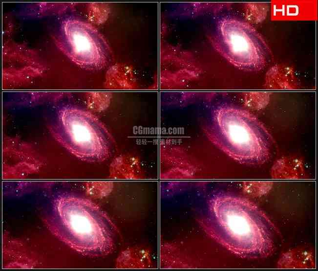 BG0499-银河系旭日红太空小行星高清LED视频背景素材