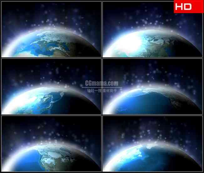 BG0512-地球旋转粒子光效动态背景高清LED视频背景素材