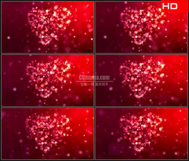 BG0515-心形粒子光斑粉红色背景浪漫婚礼高清LED视频背景素材
