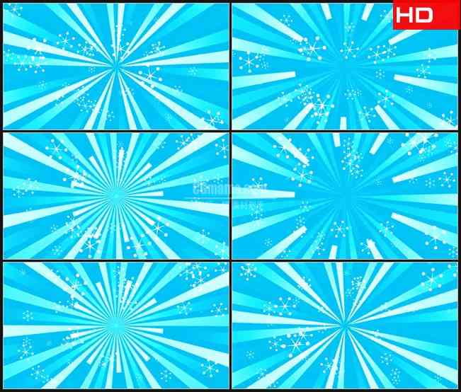 BG0526-复古抽象雪花蓝色动背景高清LED视频背景素材