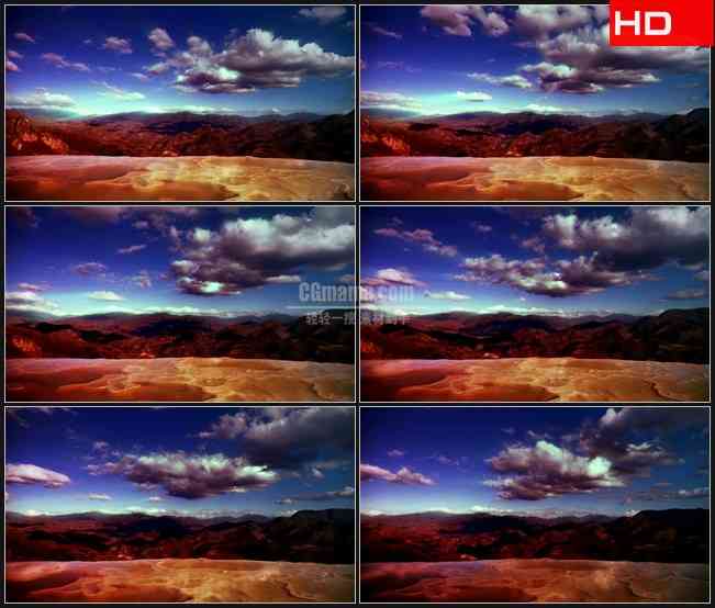 BG0550-云彩白云流动天空高山浅滩自然美景高清LED视频背景素材