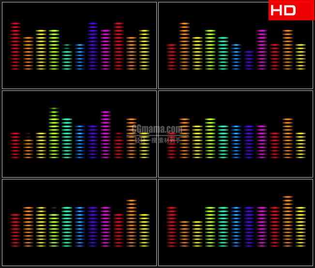 BG0656-五彩音量条调频跳动动感音乐酒吧高清LED视频背景素材