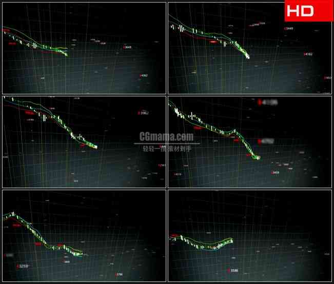 BG0661-股票跌落金融数据下滑高清LED视频背景素材