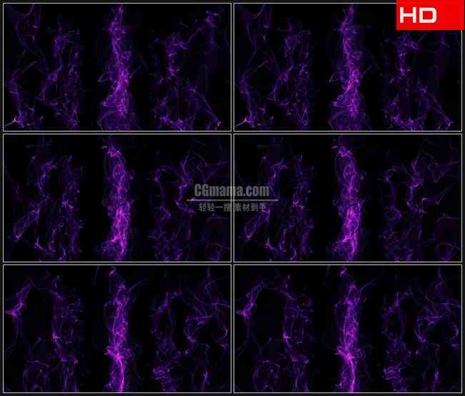 BG0707-透明通道叠加紫色粒子流粒子波动态背景高清LED视频背景素材