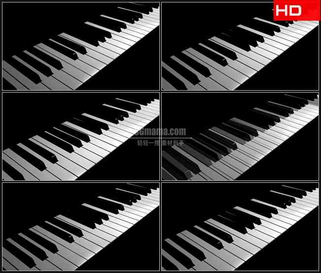 BG0721-钢琴黑白琴键三维动画高清LED视频背景素材