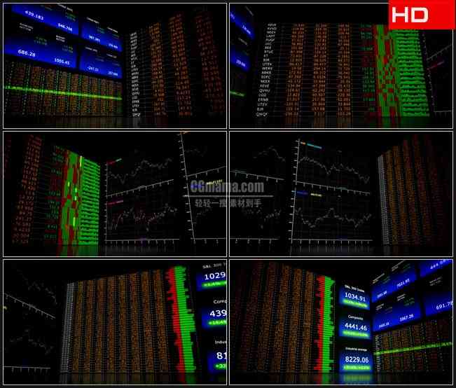 BG0730-金融财富股市过票大盘数据高清LED视频背景素材