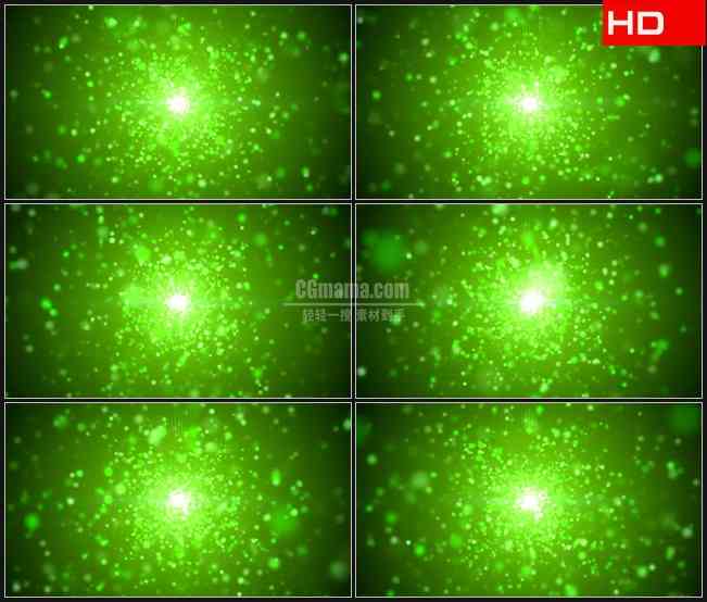 BG0765-绿色微小粒子场高清LED视频背景素材