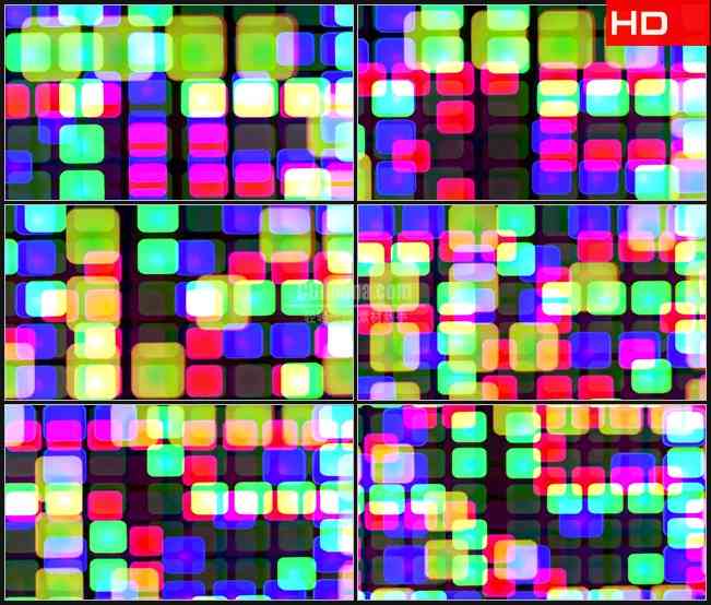 BG0776-五颜六色方框方块闪动动态背景高清LED视频背景素材