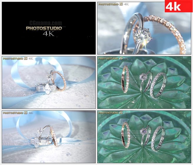 4K0720[4K高清演示片] 钻石珠宝戒指项链 高清LED视频背景素材