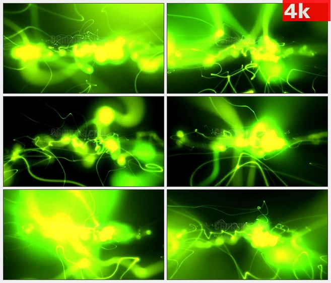 4K0733LED大屏背景素材 绿色抽象光线 欢快节奏 高清LED视频背景素材
