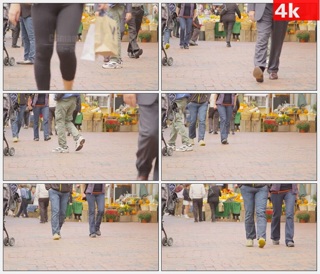 4K0797波士顿人群脚步地镜头高清实拍视频素材