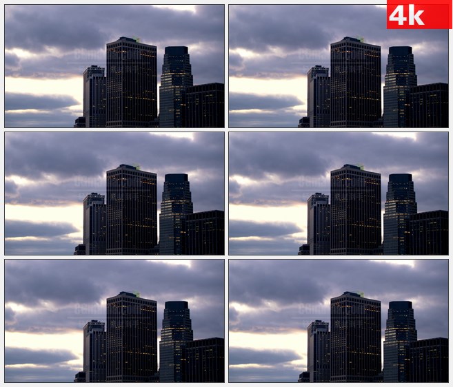 4K0812城市天际线高楼大厦乌云高清实拍视频素材