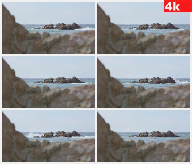 4K0835大海海水阳光礁石高清实拍视频素材