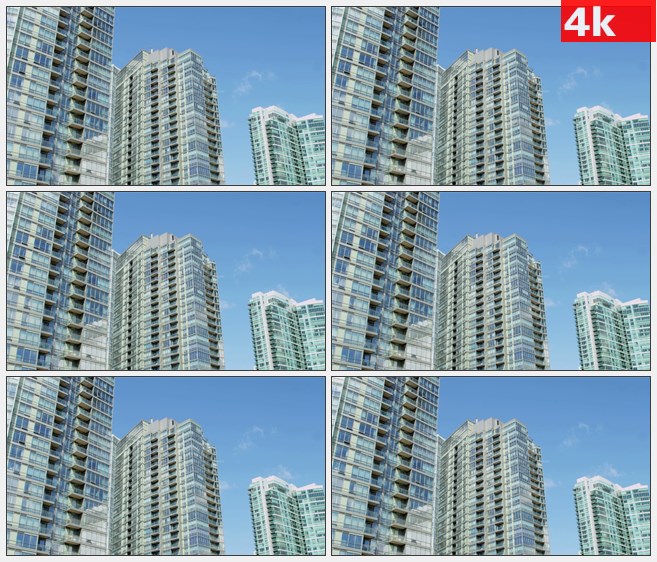 4K0870多伦多摩天大楼蓝天白云城市高清实拍视频素材