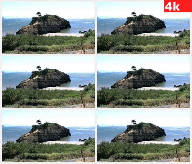 4K0875俄勒冈海滩岩海滩高清实拍视频素材