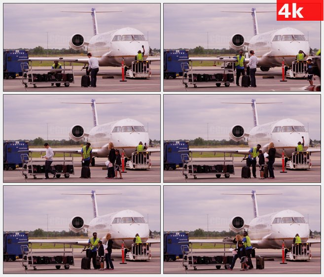 4K0891飞机行李托运高清实拍视频素材
