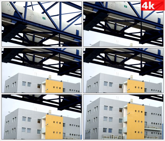 4K0933工业建筑高楼铁架高清实拍视频素材