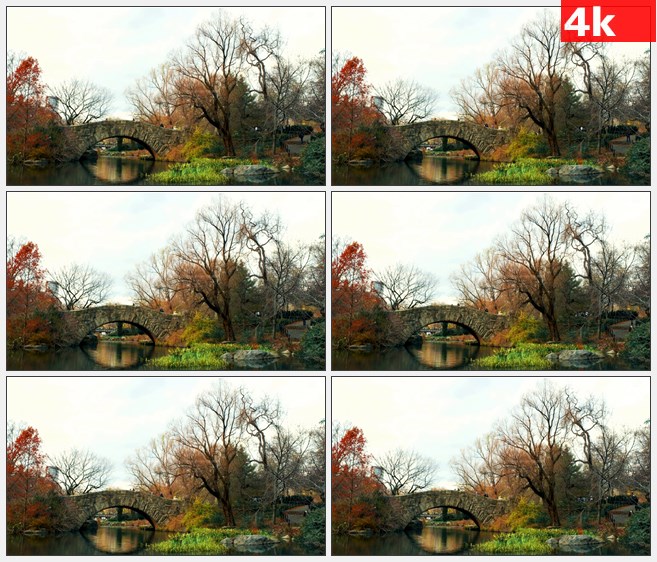 4K0936公园桥上的游客高清实拍视频素材