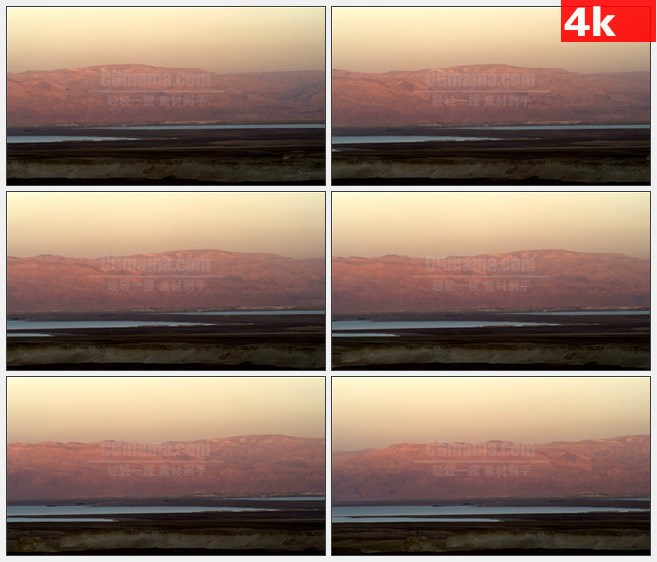 4K1012湖水远山自然朦胧景色高清实拍视频素材