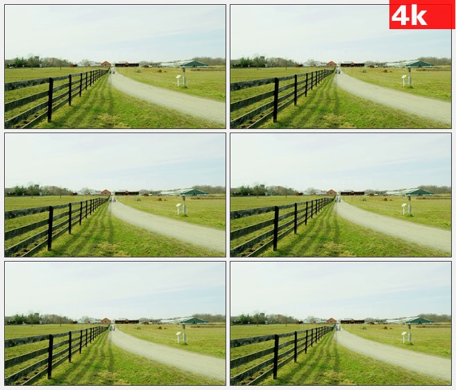 4K1045家庭走的路径在农场高清实拍视频素材