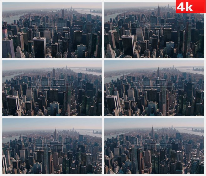 4K0991航拍曼哈顿空中盘旋高清实拍视频素材