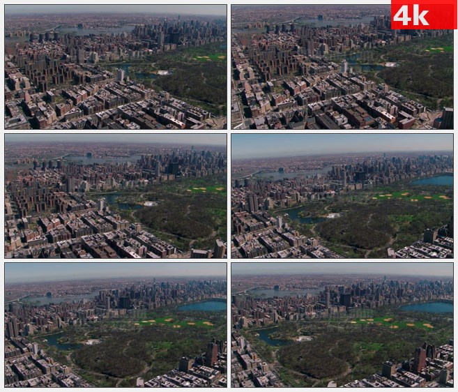 4K0992航拍美国曼哈顿中央公园城市风貌高清实拍  视频素材