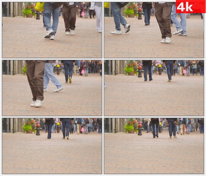 4K1051街头市区人们的脚步 欧美 波士顿高清实拍视频素材