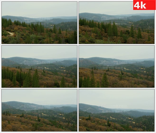 4K1009宏伟壮丽航拍森林树林高山山谷自然美景高  清实拍视频素材