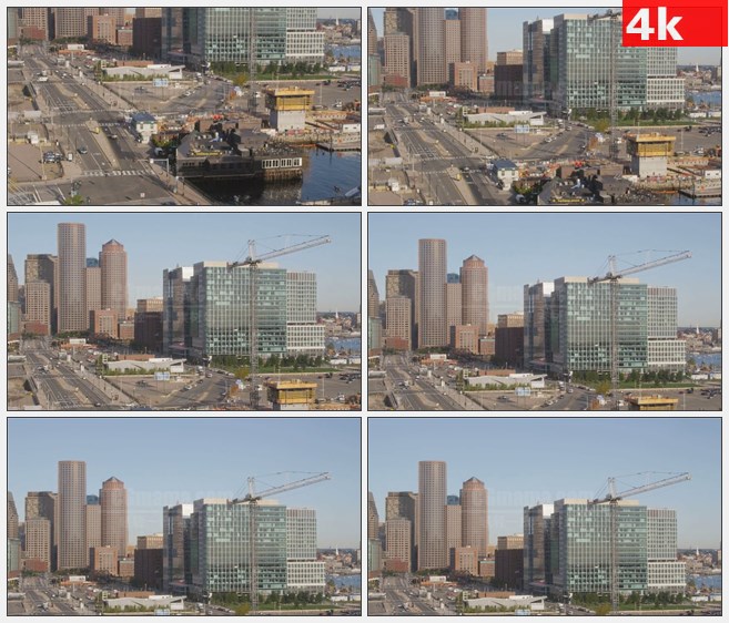 4K1130美国波士顿城市航拍道路交通高清实拍视频素材