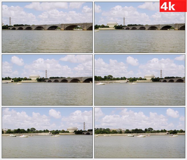 4K1095林肯纪念堂河流高清实拍视频素材