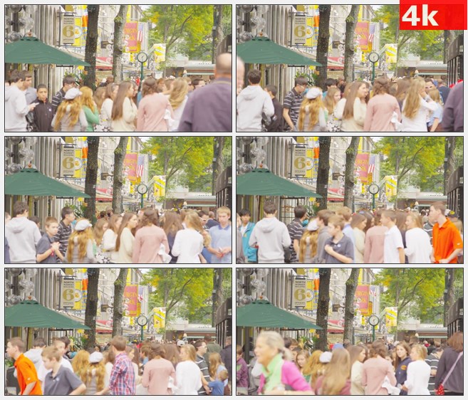 4K1134美国波士顿昆西购物市场购物的人们高清实拍视频素材