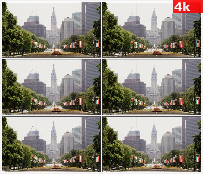 4K1139美国城市街头高楼建筑高清实拍视频素材