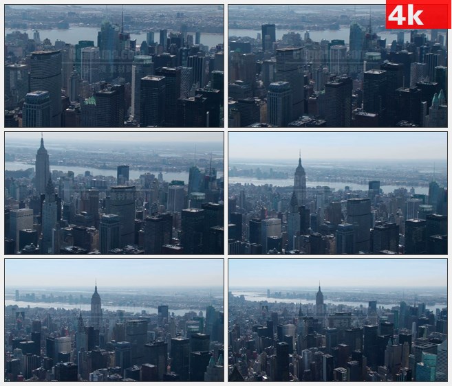 4K1190美国纽约市帝国大厦扫城市风光高楼航拍高清实拍视频素材