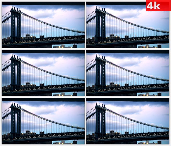 4K1196美国纽约市曼哈顿桥高清实拍视频素材