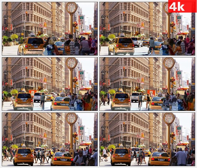 4K1200美国纽约市拥挤街道游人高清实拍视频素材
