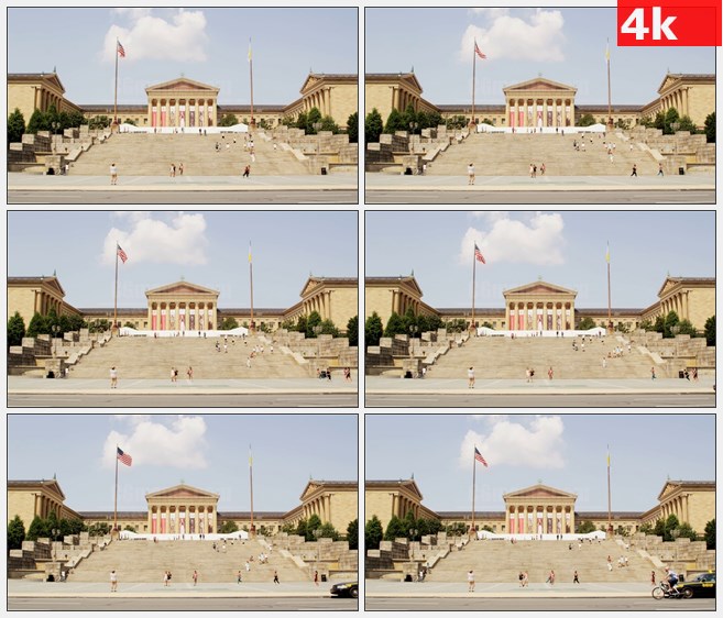 4K1214美国艺术博物馆的阶梯正面高清实拍视频素材